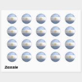 Argentinische Glossy Circle Flag Runder Aufkleber (Blatt)