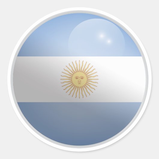Argentinische Glossy Circle Flag Runder Aufkleber (Vorderseite)