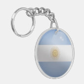 Argentinische Glossy Circle Flag Schlüsselanhänger (Vorderseite links)