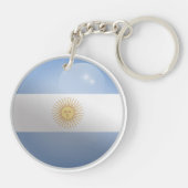 Argentinische Glossy Circle Flag Schlüsselanhänger (Rückseite)