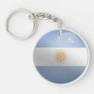 Argentinische Glossy Circle Flag Schlüsselanhänger