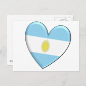 Argentinische Herzenflagge Postkarte (Vorne/Hinten)