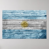 Argentinische Holzflagge Poster (Vorne)
