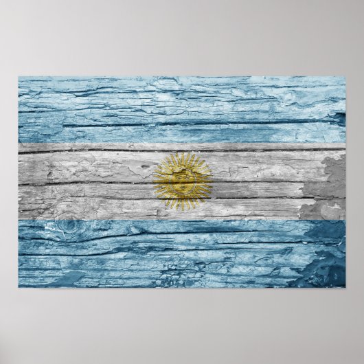 Argentinische Holzflagge Poster (Vorne)