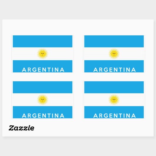 argentinische Landesmarkenname Rechteckiger Aufkleber (Blatt)