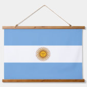 Argentinische Nationalflagge Patriotisches argenti Wandteppich Mit Holzrahmen (Vorne)