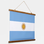 Argentinische Nationalflagge Patriotisches argenti Wandteppich Mit Holzrahmen (Gewinkelt)