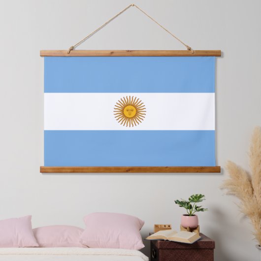 Argentinische Nationalflagge Patriotisches argenti Wandteppich Mit Holzrahmen (Schlafzimmer)