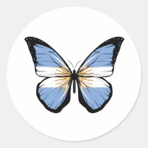Argentinische Schmetterlingsflagge Runder Aufkleber