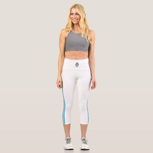 Argentinische Streifenflagge Capri Leggings (Vorderseite)