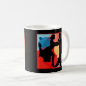 Argentinische Tango Dance Couple Silhouette Kaffeetasse (VorderseiteRechts)