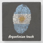 Argentinische Touchfingerabdruckflagge Steinuntersetzer (Vorderseite)