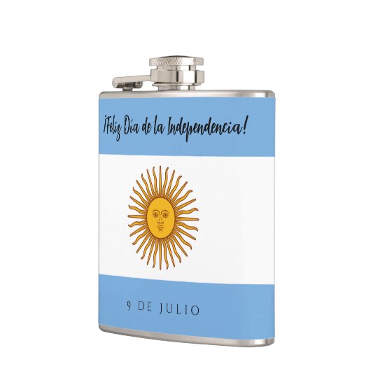 Argentinische Unabhängigkeitstagsflagge Flachmann (Links)