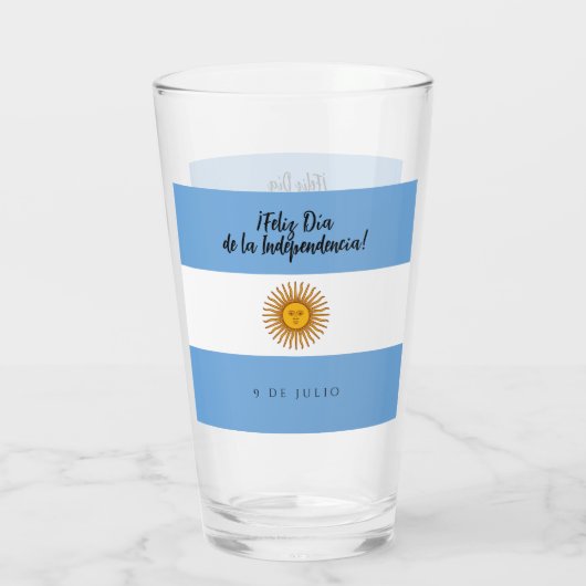 Argentinische Unabhängigkeitstagsflagge Glas (Rückseite)