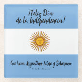 Argentinische Unabhängigkeitstagsflagge Glasuntersetzer (Vorderseite)