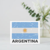 Argentinische Vintage Flagge Postkarte (Stehend Vorderseite)