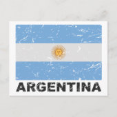 Argentinische Vintage Flagge Postkarte (Vorderseite)