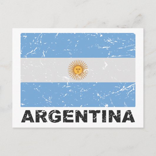 Argentinische Vintage Flagge Postkarte (Vorderseite)