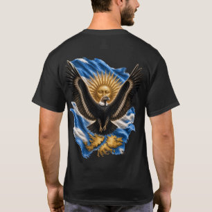 Argentinischer Anden-Kondor Malvinas-Flagge Sol de T-Shirt