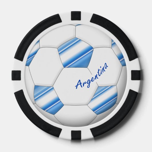 Argentinischer Ball des FUSSBALLS nationale Auswah Pokerchips (Vorderseite)
