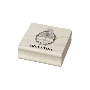 Argentinischer Coat of Arms Wood Art Briefmarke Gummistempel