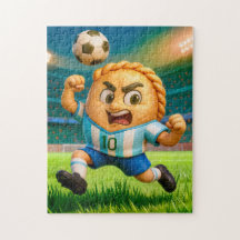 Argentinischer Empanada-Fußballspieler springt hoc