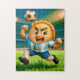 Argentinischer Empanada-Fußballspieler springt zum Puzzle