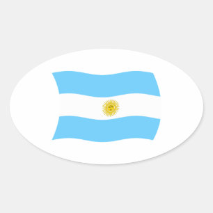 Argentinischer Flaggenaufkleber Ovaler Aufkleber