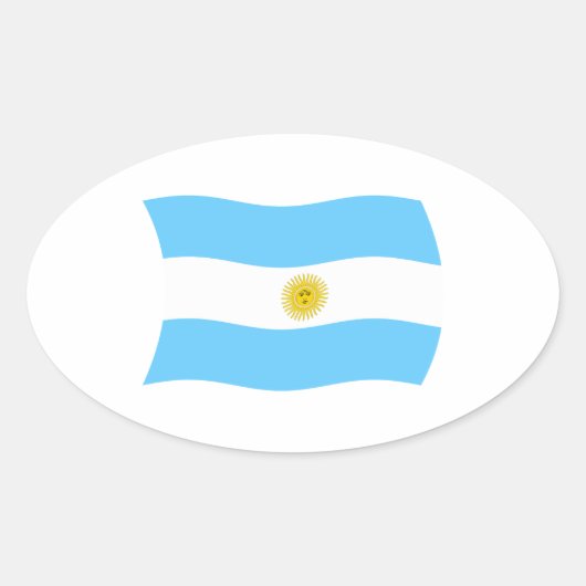 Argentinischer Flaggenaufkleber Ovaler Aufkleber (Vorderseite)