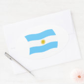 Argentinischer Flaggenaufkleber Ovaler Aufkleber (Umschlag)