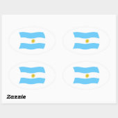 Argentinischer Flaggenaufkleber Ovaler Aufkleber (Blatt)