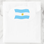 Argentinischer Flaggenaufkleber Ovaler Aufkleber (Tasche)