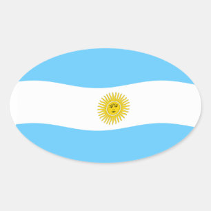 Argentinischer Flaggenaufkleber Ovaler Aufkleber
