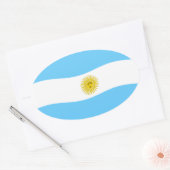 Argentinischer Flaggenaufkleber Ovaler Aufkleber (Umschlag)
