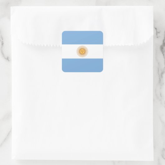 Argentinischer Flaggenaufkleber Quadratischer Aufkleber (Tasche)