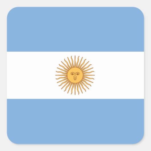 Argentinischer Flaggenaufkleber Quadratischer Aufkleber (Vorderseite)