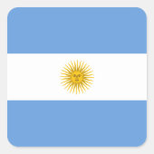 Argentinischer Flaggenaufkleber Quadratischer Aufkleber (Vorderseite)