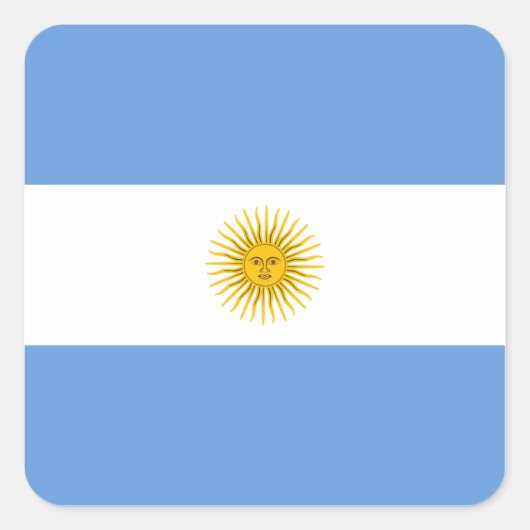 Argentinischer Flaggenaufkleber Quadratischer Aufkleber (Vorderseite)