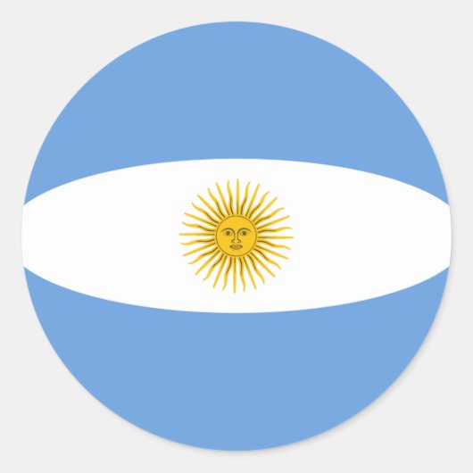 Argentinischer Flaggenaufkleber Runder Aufkleber (Vorderseite)