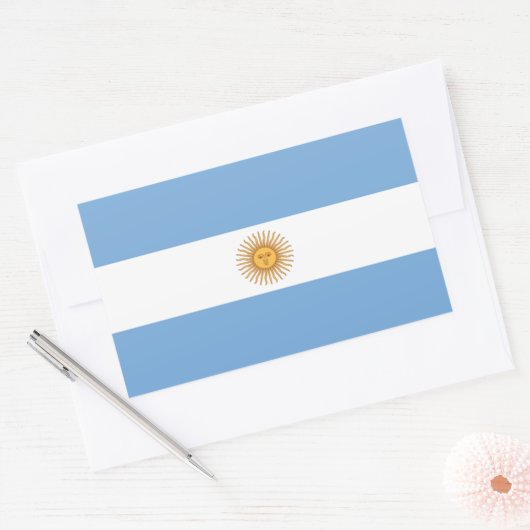 Argentinischer Flaggenrechteck Rechteckiger Aufkleber (Umschlag)