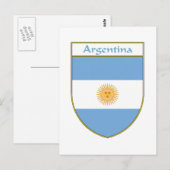 Argentinischer Flaggenschild Postkarte (Vorne/Hinten)