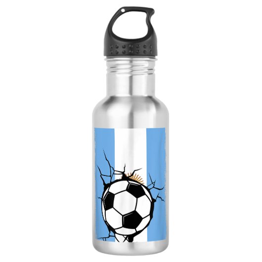 Argentinischer Fußball Edelstahlflasche (Vorderseite)