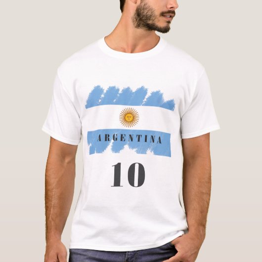 Argentinischer Fußball Nummer 10 Trikot personalis T-Shirt (Vorderseite)