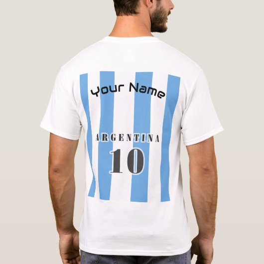 Argentinischer Fußball Nummer 10 Trikot personalis T-Shirt (Rückseite)