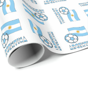 Argentinischer Fußball und Flagge Geschenkpapier
