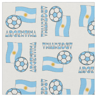 Argentinischer Fußballball und Flagge Stoff