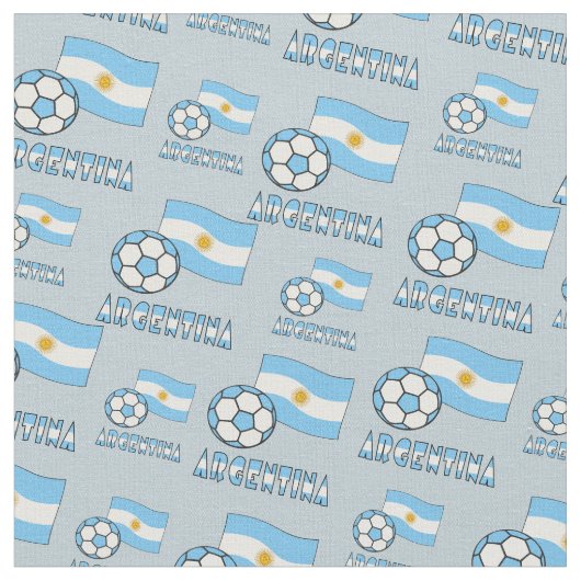 Argentinischer Fußballball und Flagge Stoff (Nahaufnahme)