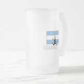 Argentinischer Fußballnationalmannschaftsglas Mattglas Bierglas (VorderseiteRechts)