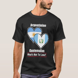 Argentinischer guatemaltekischer Herz-Flaggen Was T-Shirt