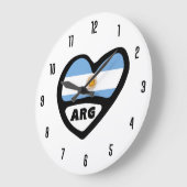 Argentinischer Ländercode ARG Flaggenmitte Große Wanduhr (Winkel)